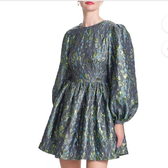 COREY LYNN CALTER DEEP-V JACQUARD DRESS - Picture 14 of 16